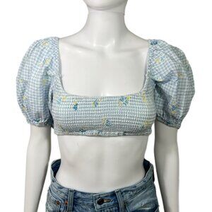 PRE- OWNED - Majorelle Blue Key West Top in Polly Gingham Size Small